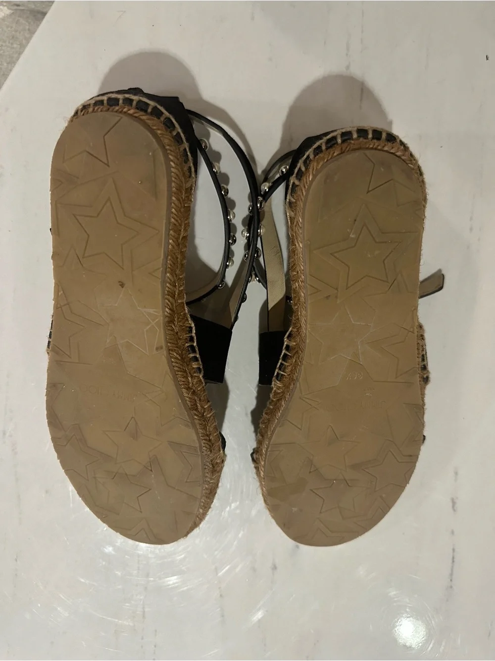 Jimmy Choo Denise Flat Espadrille, 36.5, Black. With box and dust bag